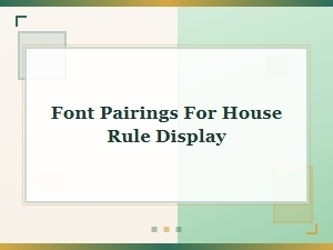 Clear Font Combinations for Amenity Lists