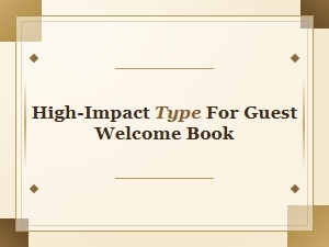 Fonts for Clear Guest Welcome Books